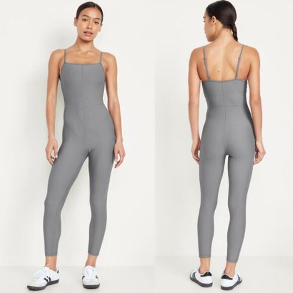 Old Navy Active Ribbed PowerSoft 7/8 Cami Bodysuit Sporty Gray Womens Size XXL - Picture 1 of 10